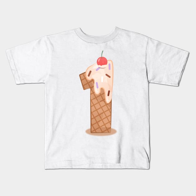 Ice cream number 1 Kids T-Shirt by O2Graphic